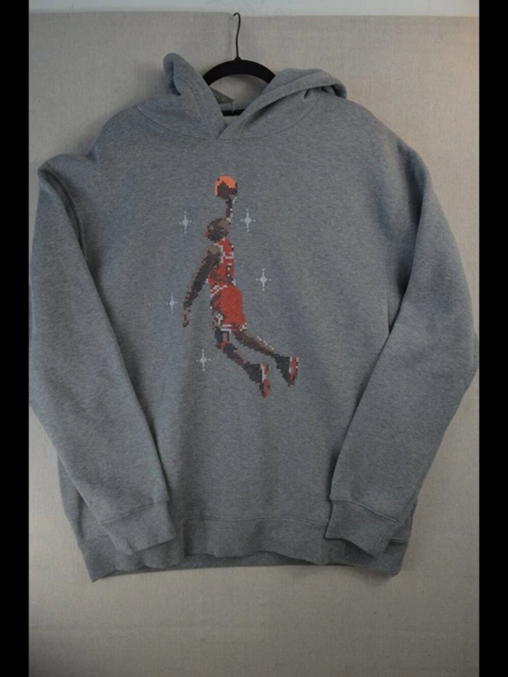Nike Jordan Mens Gray Pullover Hoodie Essentials Graphic Fleece Outdoor Sporty
